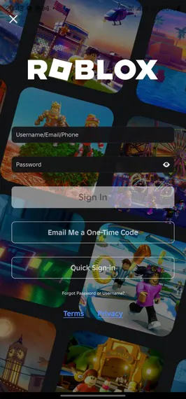 Roblox login