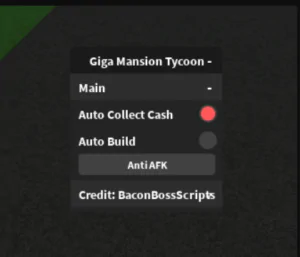 Giga Mansion Tycoon Script Keyless – Auto collect cash