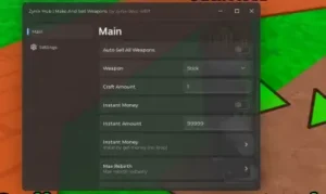 Make and Sell Weapons Script Keyless – infinite money