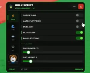 Steal a Brainrot Script Hulk Hub – Invisible, Trade Freeze, AutoFarm