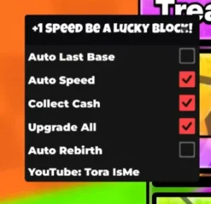 +1 Speed Be a Lucky Block Script ToraIsme [NO KEY]