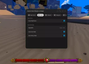 Hubris Hub Script (Keyless)- Teleport, Raid Farm, Npc Farm