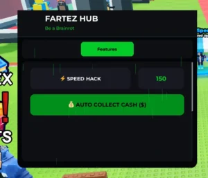 Fartez Hub Be a Brainrot Script Keyless – Speed, Auto Collect Cash