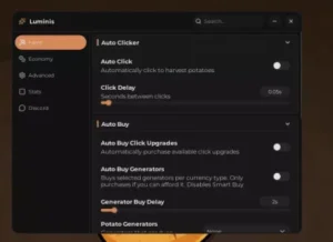 Idle Potato Game Script by Luminis Hub – Auto Farm, Auto Click