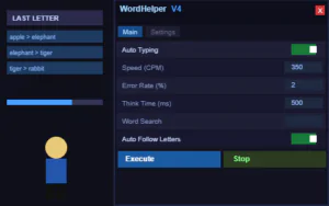 Last Letter Script WordHelper V4 – Auto Typing, Word Speed