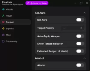 Pinat Hub STA Script keyless – Aimbot, Kill aura