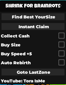 Shrink For Brainrots script keyless