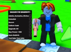 Vacuum for Brainrots Script Keyless – Admin, Collect Cash, Upgrade