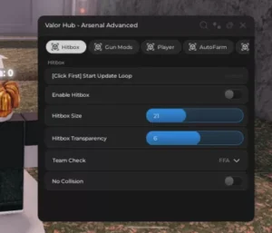 Valor Hub – Aimbot, Gun mods