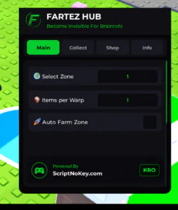 Become invisible for Brainrots Auto Farm Zone Script Keyless