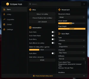 Eclipse Hub AOTR Auto Farm Script
