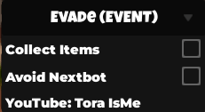 Evade Collect items Script keyless
