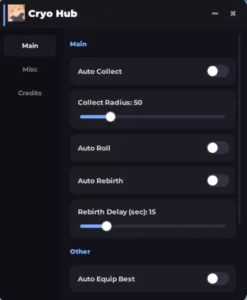 Slime RNG Cryo Hub Script keyless