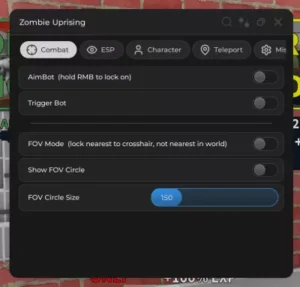 Zombie Uprising, Aimbot, ESP, No Fog, Collect Powerups