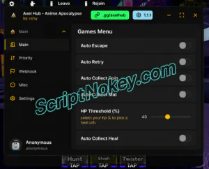 Anime Apocalypse Script AxelHub [No Key] – Auto Farm