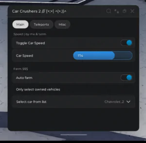 Toggle car speed ad auto farm