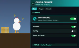 🐔Cluck or Hide Script – Invisible (FE, No Key)