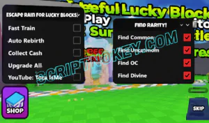 Escape Rain For Lucky Blocks Script ToraISME [No Key]