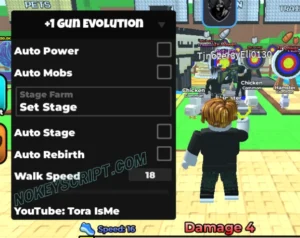 +1 Gun Evolution Script Tora ISME – Auto Power, Mobs, Stage