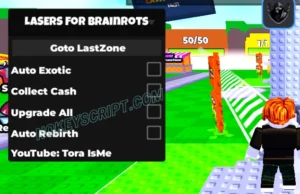 Shoot LASERS For Brainrots Script Tora Isme [Keyless]