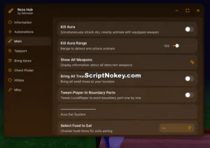 Rezo Hub 99 Nights in the forest Kill Aura Range Script OP