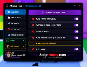 Ps99 Auto Rank Akuma Hub OP
