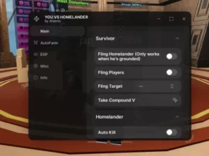 Arsenic Hub You vs Homelander Script OP (Keyless) – Fling Homelander & Auto Farm