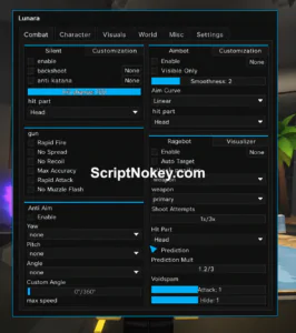 Lunara Rivals aimbot Script Keyless