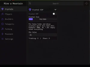 Crystal ESP script for Mine a Mountain (No Keys) – Auto farm