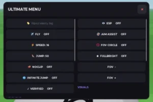 Admin menu in roblox game / jump , noclip