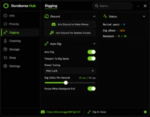 Dig and Clean script (No Keys) – Auto dig, Auto clean