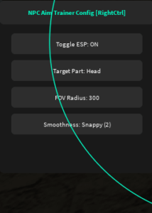 NPC aim trainer config