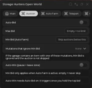 Storage Hunters: Open World script keyless