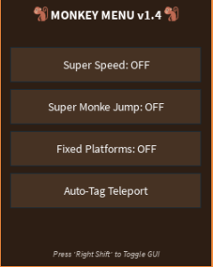 Baboon Tag X script keyless | super speed: off, super monkey jump: off,