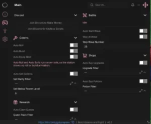 Build Golems and Fight script by Ouroboros Hub | Auto roll