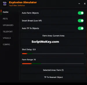 Explosion Simulator script by Softkillz | Auto farm