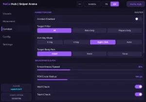 Naga Hub Sniper Arena script | Aimbot, Aim key