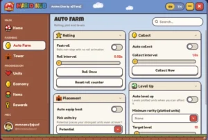 Mario Hub Anime Dice script keyless | fast roll, auto collect